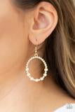Paparazzi Accessories Glowing Grandeur Gold Earring Bling Pearl