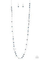 Paparazzi Really Refined Blue Necklace Silver Navy Long