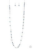 Paparazzi Really Refined Blue Necklace Silver Navy Long