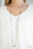 Paparazzi Really Refined Blue Necklace Silver Navy Long