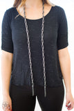 Paparazzi Scarfed for Attention (Gunmetal) BB Necklace Black