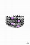 Paparazzi Accessories Royal Reflections Purple Ring Black Gunmetal Bling