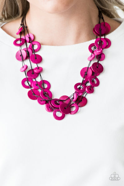 Paparazzi Wonderfully Walla Walla Necklace Pink Wood