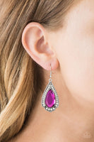 Paparazzi Accessories Superstar Stardom Pink Earring Bling Teardrop