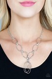 Paparazzi Accessories All Oval Town Silver Necklace