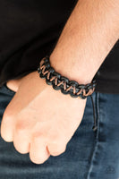 Paparazzi Accessories Weave It At That Black Urban Bracelet Leather