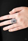 Paparazzi Blooming Fireworks Purple Marquise Rhinestone White Silver Ring