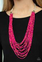 Peacefully Pacific Multi: Pink Paparazzi Accessories Sead Bead Necklace