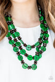 Key West Walkabout - Green Wood necklace Paparrazi Accessories