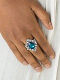 Paparazzi Accessories Power Behind The Throne Blue Ring Bling