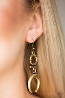 Majestically Moon Child - Brass Earrings Paparrazi Accessories