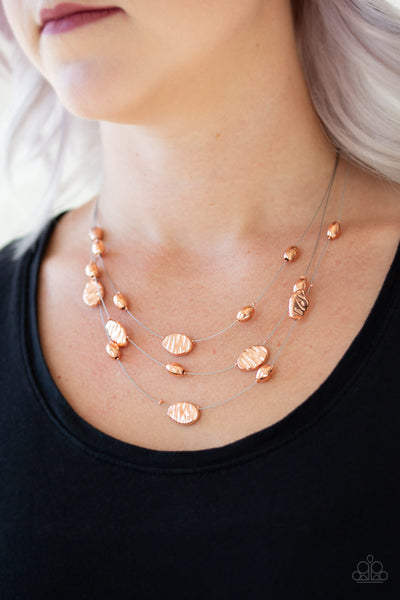 Top ZEN - Copper Foating Necklace Paparazzi Accessories