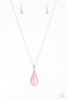 Friends In GLOW Places - Pink Teardrop Necklace Paparrazi Accessories
