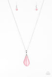 Friends In GLOW Places - Pink Teardrop Necklace Paparrazi Accessories