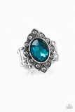 Paparazzi Accessories Power Behind The Throne Blue Ring Bling