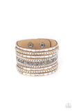 Rhinestone Rumble - Brown Bling Wrap Bracelet Paparrazi Accessories