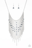 First Class Fringe - Blue necklace Paparrazi Accessories
