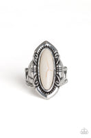 Santa Fe Serenity - White Stone Ring Paparrazi Accessories