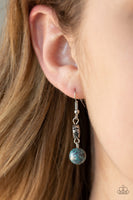 Gatherer Glamour - Blue Floral necklace Paparrazi Accessories