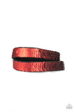 Under The SEQUINS - Brown Red Bracelet Paparazzi Accessories