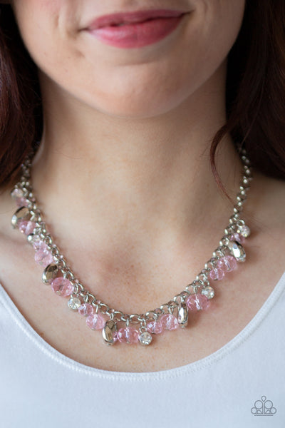 Downstage Dazzle - Pink Necklace Paparazzi Accessories N9