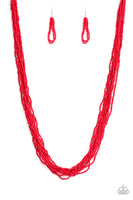 Congo Colada - Red Seed Bead Necklace Paparrazi Accessories