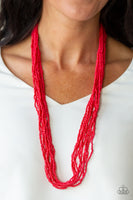 Congo Colada - Red Seed Bead Necklace Paparrazi Accessories