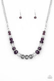 Distracted by Dazzle - Purple Bling Necklace Paparrazi Accessories