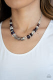 Distracted by Dazzle - Purple Bling Necklace Paparrazi Accessories