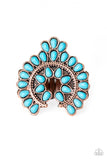 Trendy Talisman - Copper Turquoise Ring Paparrazi Accessories