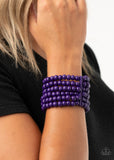 Diving in Maldives - Purple Wooden Bracelet Paparrazi Accessories