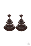 Oriental Oasis - Brown Wooden Earrings Paparrazi Accessories