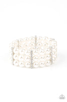 Modern Day Majesty - White Pearl Bracelet Paparazzi Accessories