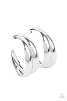 Colossal Curves - Silver Hoop Earrings Paparazzi Accessories