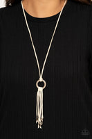 Feel at HOMESPUN - White Suede necklace Paparrazi Accessories