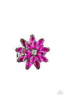 Am I GLEAMing? - Pink Bling Flower Ring Paparrazi Accessories