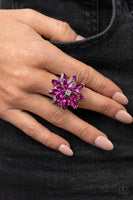 Am I GLEAMing? - Pink Bling Flower Ring Paparrazi Accessories