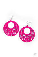 SEA Le Vie! - Pink Wooden Earrings Paparrazi Accessories