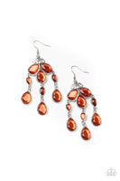 Clear The HEIR - Orange Bling Earrings Paparrazi Accessories