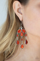 Clear The HEIR - Orange Bling Earrings Paparrazi Accessories