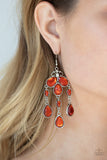 Clear The HEIR - Orange Bling Earrings Paparrazi Accessories