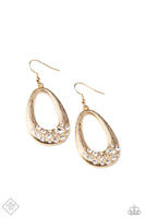 Better LUXE Next Time - Gold Bling Earrings Paparrazi Accessories