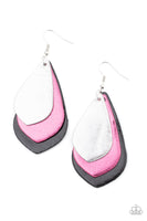 GLISTEN Up! - Multi pink silver black earrings Paparrazi Accessories