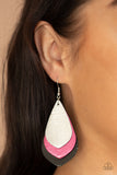 GLISTEN Up! - Multi pink silver black earrings Paparrazi Accessories