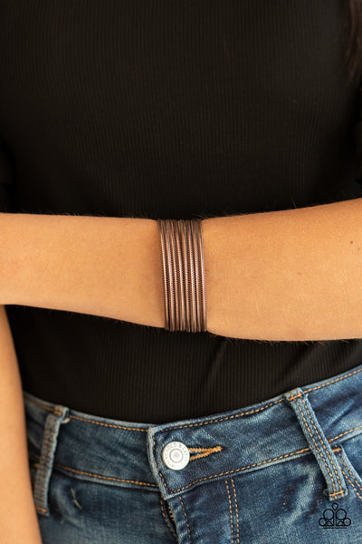 Now Watch Me Stack - Copper Cuff Bracelet Paparrazi Accessories