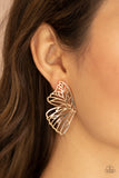 Butterfly Frills - Gold Earrings Paparazzi Accessories