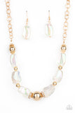 Iridescently Ice Queen - Gold Necklace Paparrazi Accessories