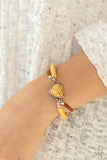 Charmingly Country Yellow Suede Bracelet Heart