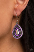 Beaded Bonanza - Purple Teardrop Earrings Paparrazi Accessories