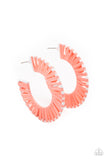 Everybody Conga! - Orange Coral Hoops Earrings Paparrazi Accessories